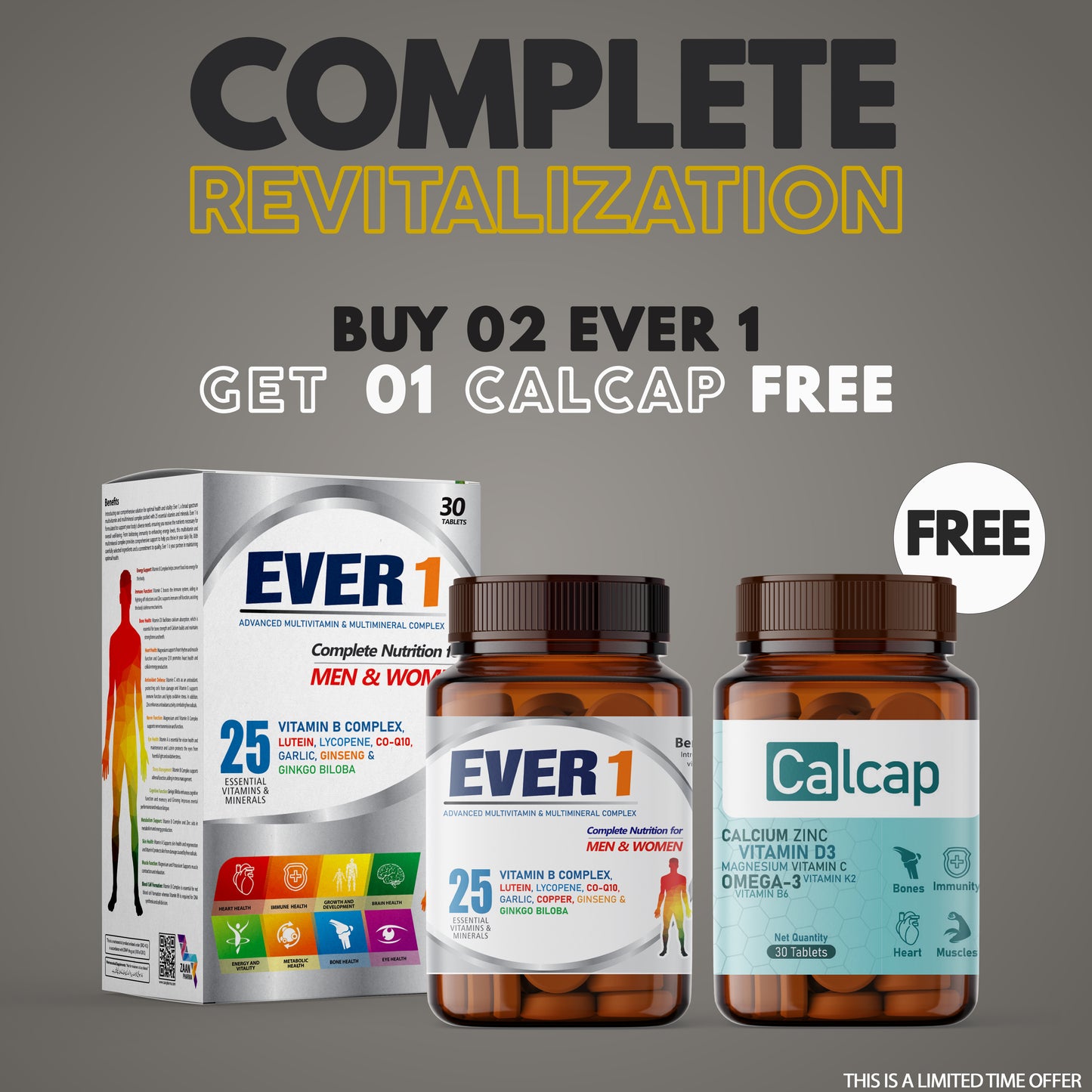 Buy 2 Ever 1 + Get 1 Calcap Free