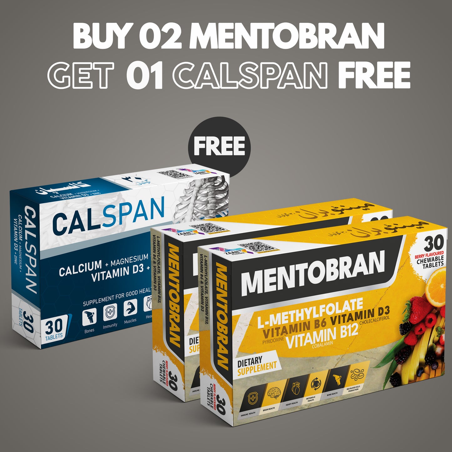 Buy 2 Mentobran + Get 1 Calspan Free