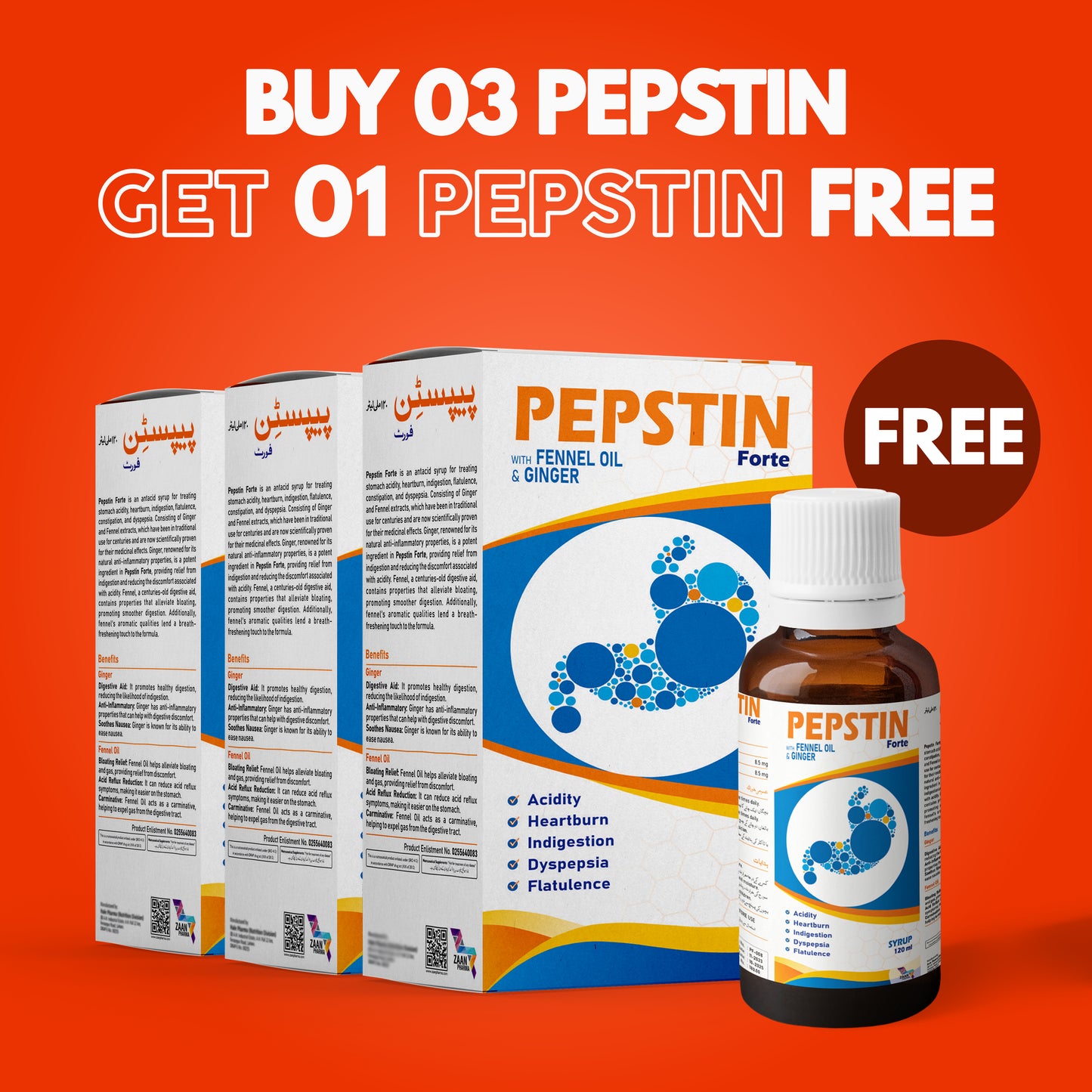 Buy 3 Pepstin + Get 1 Free